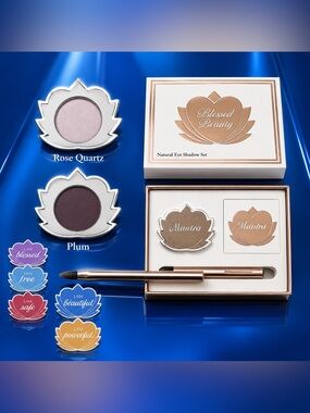 Blessed Beauty Natural Eyeshadow Set Rose Expresso Plum Taupe  0.05 oz